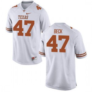 Women Texas Longhorns Andrew Beck #47 Authentic White Football Jersey 985334-809