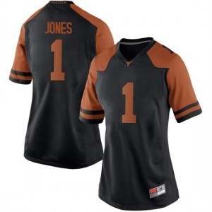 Women Texas Longhorns Andrew Jones #1 Replica Black Football Jersey 853518-564