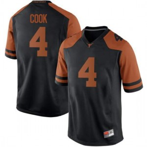 Men Texas Longhorns Anthony Cook #4 Replica Black Football Jersey 305557-852