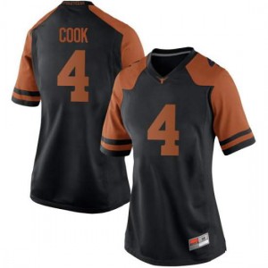 Women Texas Longhorns Anthony Cook #4 Game Black Football Jersey 466450-467