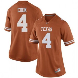 Women Texas Longhorns Anthony Cook #4 Game Orange Football Jersey 514570-564