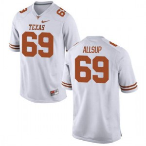 Men Texas Longhorns Austin Allsup #69 Authentic White Football Jersey 224901-633