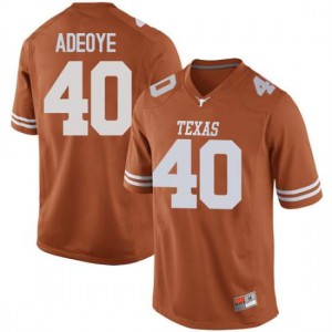 Men Texas Longhorns Ayodele Adeoye #40 Replica Orange Football Jersey 792351-310