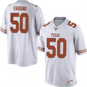 Men Texas Longhorns Byron Vaughns #50 Replica White Football Jersey 132877-572