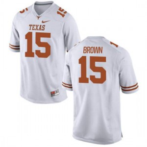 Women Texas Longhorns Chris Brown #15 Authentic White Football Jersey 811291-727