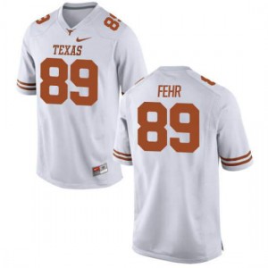 Men Texas Longhorns Chris Fehr #89 Authentic White Football Jersey 413801-518