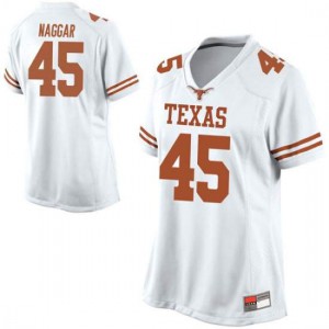 Women Texas Longhorns Chris Naggar #45 Replica White Football Jersey 140935-520