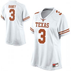 Women Texas Longhorns Courtney Ramey #3 Replica White Football Jersey 671376-876