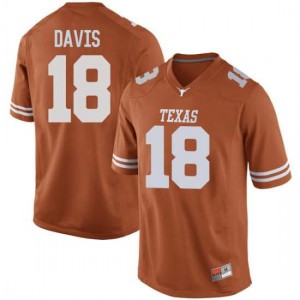 Men Texas Longhorns Davante Davis #18 Replica Orange Football Jersey 692896-526