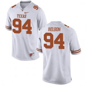Women Texas Longhorns Gerald Wilbon #94 Replica White Football Jersey 822751-587