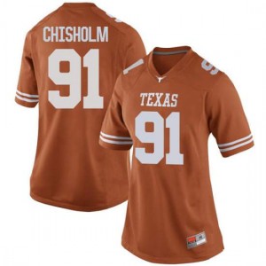 Women Texas Longhorns Jamari Chisholm #91 Replica Orange Football Jersey 570121-758