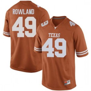 Men Texas Longhorns Joshua Rowland #49 Replica Orange Football Jersey 502862-129