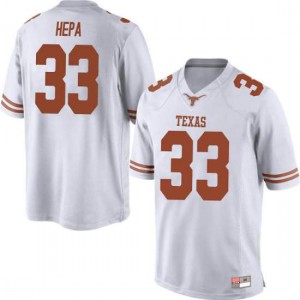 Men Texas Longhorns Kamaka Hepa #33 Replica White Football Jersey 446087-303