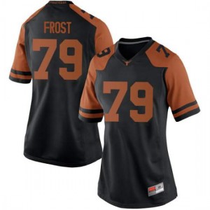 Women Texas Longhorns Matt Frost #79 Replica Black Football Jersey 751182-782