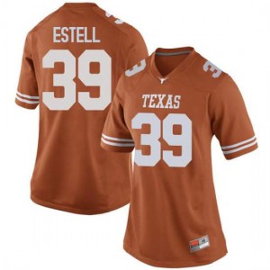 Women Texas Longhorns Montrell Estell #39 Game Orange Football Jersey 468365-548