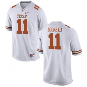 Men Texas Longhorns P.J. Locke III #11 Authentic White Football Jersey 394267-533