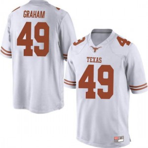 Men Texas Longhorns Ta'Quon Graham #49 Replica White Football Jersey 757389-182