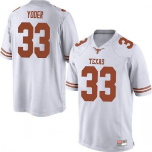 Men Texas Longhorns Tim Yoder #33 Replica White Football Jersey 594397-196