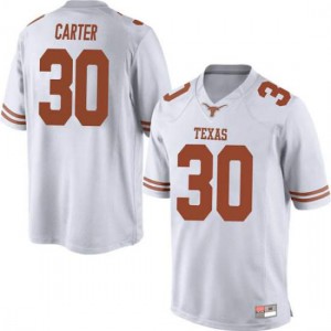 Men Texas Longhorns Toneil Carter #30 Replica White Football Jersey 666357-844