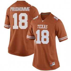Women Texas Longhorns Tremayne Prudhomme #18 Replica Orange Football Jersey 751315-216
