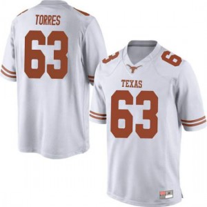 Men Texas Longhorns Troy Torres #63 Game White Football Jersey 981381-862