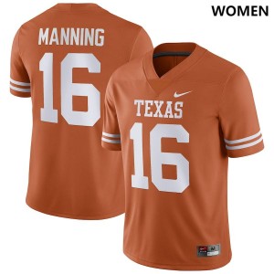 Women Texas Longhorns Arch Manning #16 Nike NIL Replica Texas Orange Football Jersey 202687-156