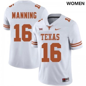 Women Texas Longhorns Arch Manning #16 Limited White Football Jersey 586850-331