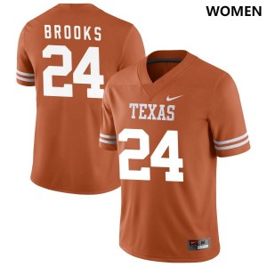 Women Texas Longhorns Jonathon Brooks #24 Nike NIL Replica Texas Orange Football Jersey 918128-221