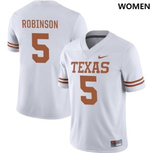 Women Texas Longhorns Bijan Robinson #5 Nike NIL Replica White Football Jersey 273774-832