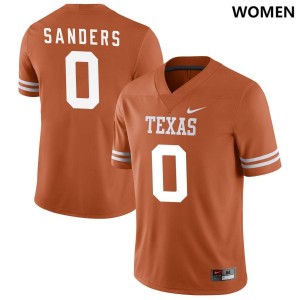 Women Texas Longhorns Ja'Tavion Sanders #0 Nike NIL Replica Texas Orange Football Jersey 489610-867