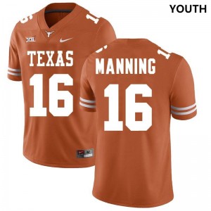Youth Texas Longhorns Arch Manning #16 Limited Texas Orange Football Jersey 153387-868