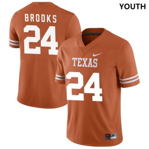 Youth Texas Longhorns Jonathon Brooks #24 Nike NIL Replica Texas Orange Football Jersey 898848-673