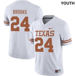 Youth Texas Longhorns Jonathon Brooks #24 Nike NIL Replica White Football Jersey 379434-530