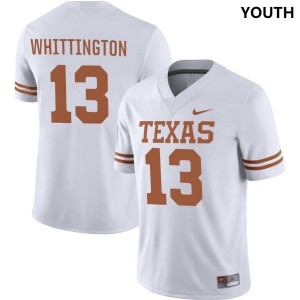 Youth Texas Longhorns Jordan Whittington #13 Nike NIL Replica White Football Jersey 522861-405