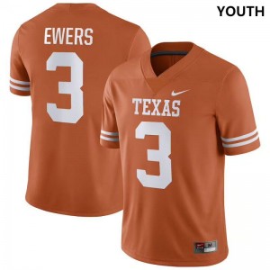 Youth Texas Longhorns Quinn Ewers #3 Nike NIL Replica Texas Orange Football Jersey 521609-302