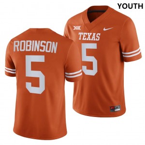 Youth Texas Longhorns Bijan Robinson #5 Nike NIL Replica Texas Orange Football Jersey 512246-593
