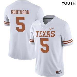 Youth Texas Longhorns Bijan Robinson #5 Nike NIL Replica White Football Jersey 338857-165