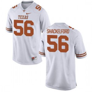 Youth Texas Longhorns Zach Shackelford #56 Authentic White Football Jersey 425069-823