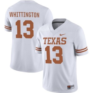 Men Texas Longhorns Jordan Whittington #13 Nike NIL Replica White Football Jersey 166633-587