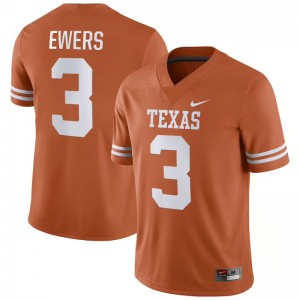 Men Texas Longhorns Quinn Ewers #3 Nike NIL Replica Texas Orange Football Jersey 515559-453