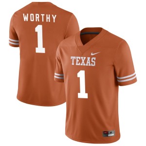Men Texas Longhorns Xavier Worthy #1 Nike NIL Replica Texas Orange Football Jersey 247012-953